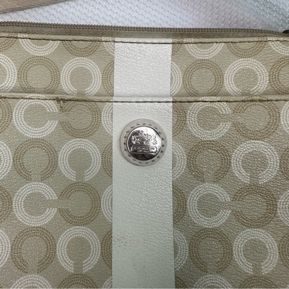 Coach signature stripe vintage cream coated canvas Crossbody purse/bag - Picture 2 of 6